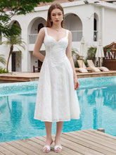 Jacquard V-Neck Tie Back Midi Dress